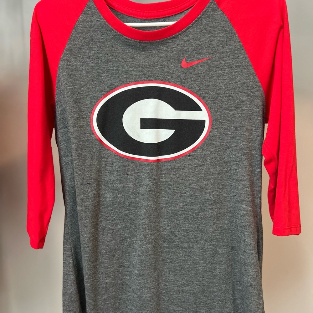 Nike Dri-FIT Red and Gray Tee